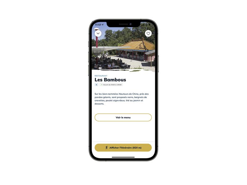 Lieu de restauration Les Bambous - Application mobile du ZooParc de Beauval
